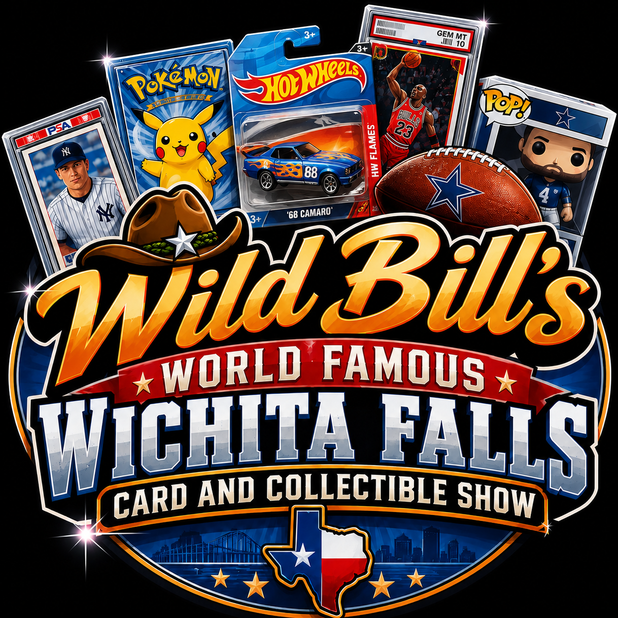 Wild Bill's World Famous Wichita Falls Card and Collectible Show logo